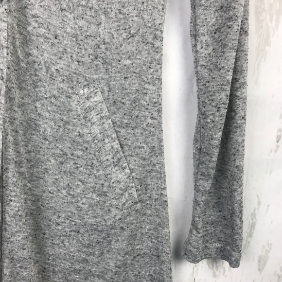 Areve Grey Long Button Down Linen Cardigan Duster Women Sz S - Picture 3 of 6
